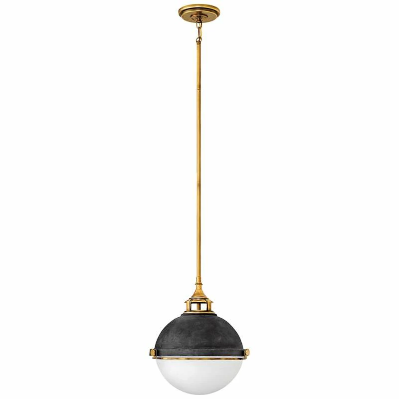 Hinkley Fletcher 13 1/2" Wide Aged Zinc Pendant Light 5 Hinkley Fletcher 13 1/2" Wide Aged Zinc Pendant Light - Image 3