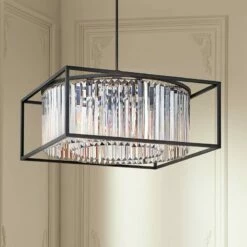 Hinkley Giada 24" Wide Black And Crystal Pendant Chandelier