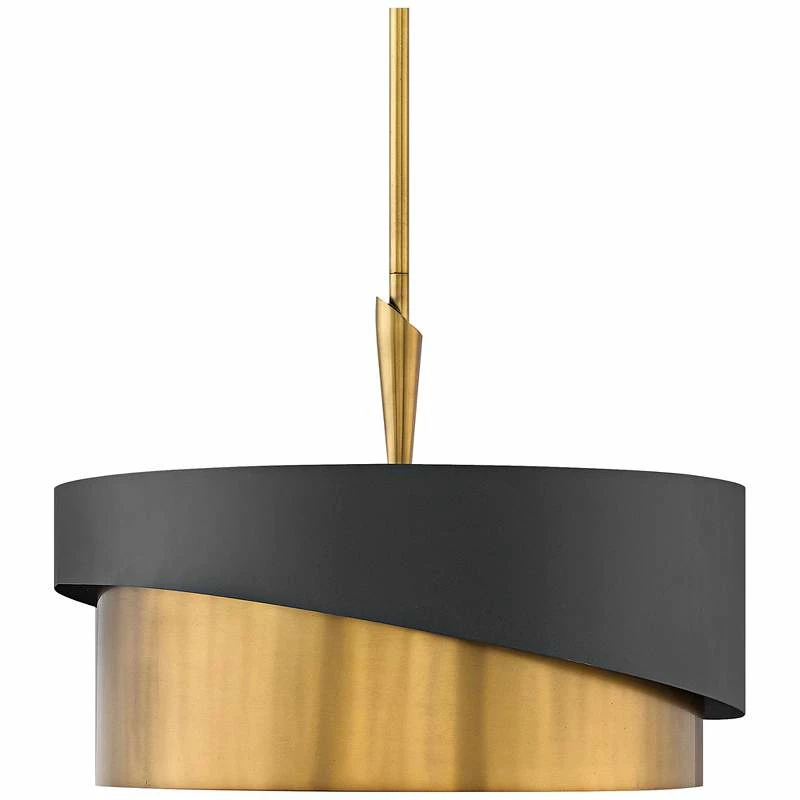 Hinkley Gigi 21" Wide Heritage Brass And Satin Black Finish Pendant 4 Hinkley Gigi 21" Wide Heritage Brass And Satin Black Finish Pendant - Image 2