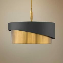 Lighting Sales Shop 38 Hinkley Gigi 21" Wide Heritage Brass And Satin Black Finish Pendant