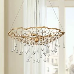 Hinkley Laguna 26" Wide Burnished Gold Net Pendant Light