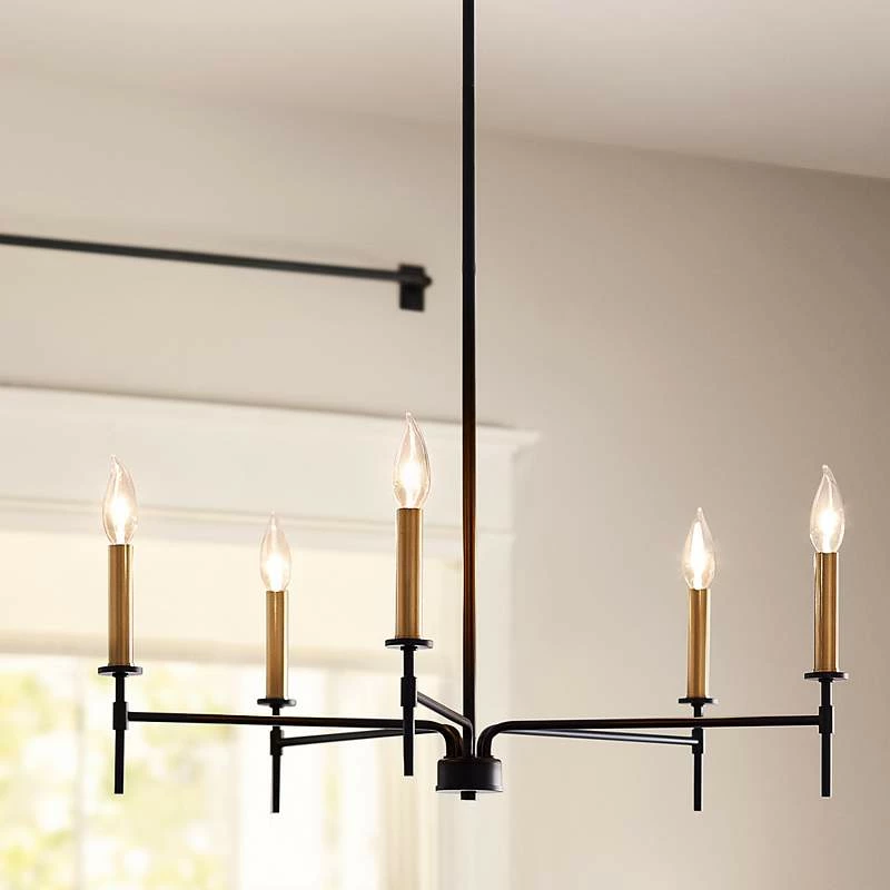 Hinkley Lark-Hux 28" Wide Modern Black And Lacquered Brass Chandelier 4 Hinkley Lark-Hux 28" Wide Modern Black And Lacquered Brass Chandelier - Image 2
