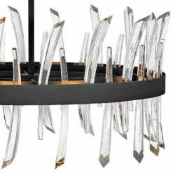 Hinkley Revel 28" Wide Black And Crystal Pendant Light -Lighting Sales Shop hinkley revel 28 inch wide black and crystal pendant light 86m99views1