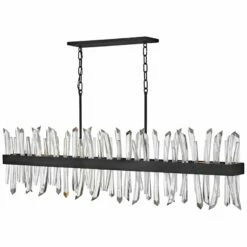 Hinkley Revel 55 1/2" Wide Black And Crystal Island Pendant