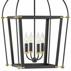 Hinkley Selby 16 1/4" Wide Black 4-Light Open Frame Pendant -Lighting Sales Shop hinkley selby 16 and one quarter inch wide black 4 light open frame pendant 66h16views1
