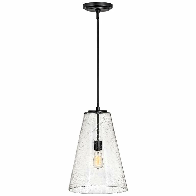 Hinkley Vance 13" Wide Satin Black And Glass Pendant Light 4 Hinkley Vance 13" Wide Satin Black And Glass Pendant Light - Image 2