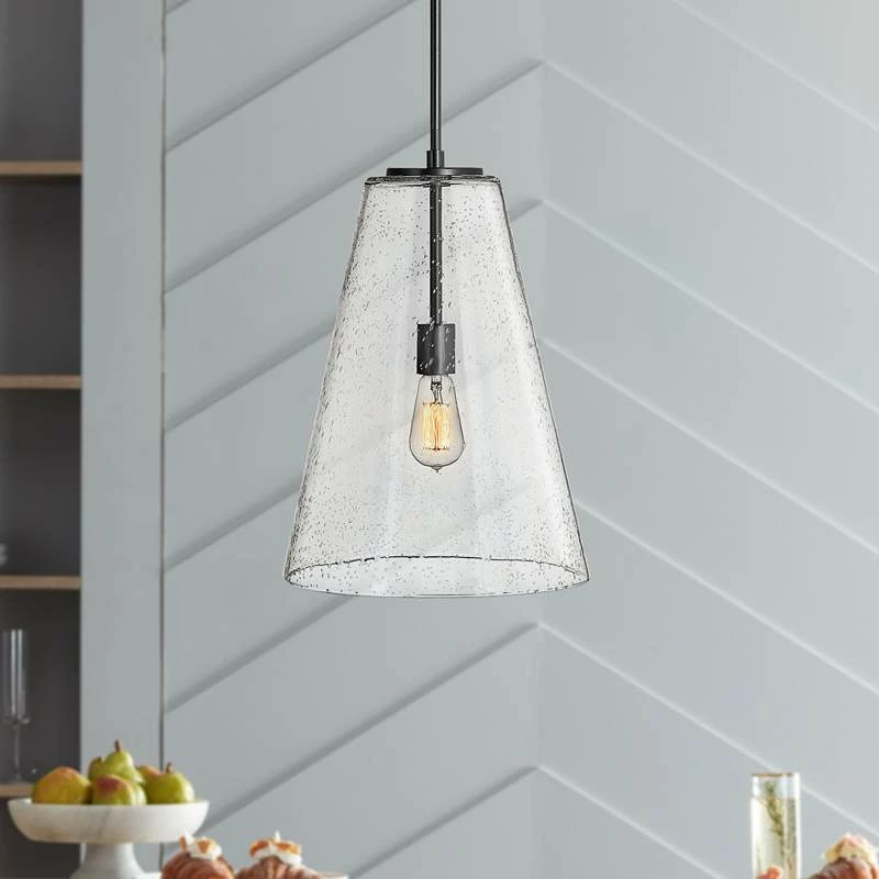Hinkley Vance 13" Wide Satin Black And Glass Pendant Light 3 Hinkley Vance 13" Wide Satin Black And Glass Pendant Light