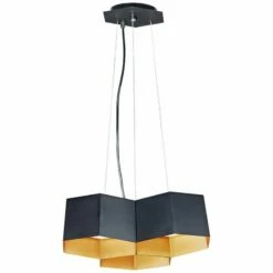 Maxim Honeycomb 16" Wide Black And Gold 3-Light LED Pendant Light -Lighting Sales Shop honeycomb 16 inch wide black and gold 3 light led pendant light 75h32