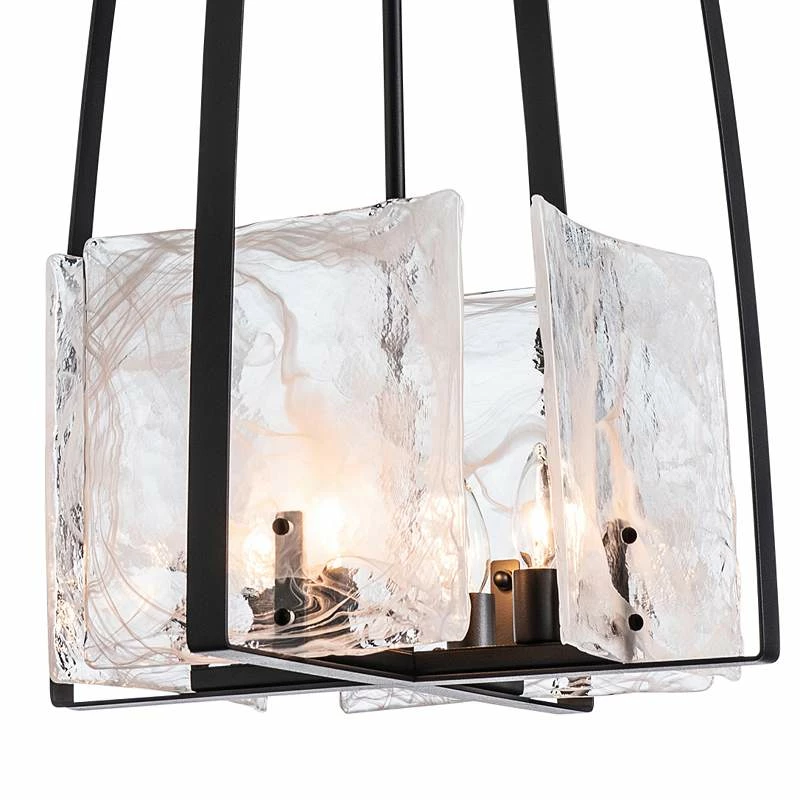 Hubbardton Forge Arc 18.7" Wide Black Pendant With White Swirl Glass 4 Hubbardton Forge Arc 18.7" Wide Black Pendant With White Swirl Glass - Image 2