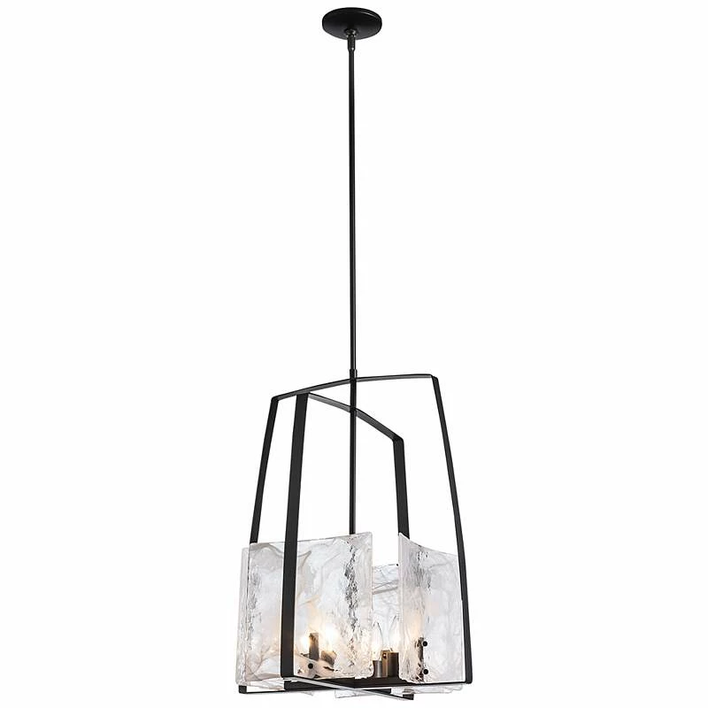 Hubbardton Forge Arc 18.7" Wide Black Pendant With White Swirl Glass 6 Hubbardton Forge Arc 18.7" Wide Black Pendant With White Swirl Glass - Image 4