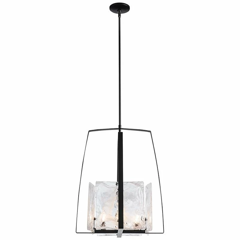 Hubbardton Forge Arc 18.7" Wide Black Pendant With White Swirl Glass 7 Hubbardton Forge Arc 18.7" Wide Black Pendant With White Swirl Glass - Image 5