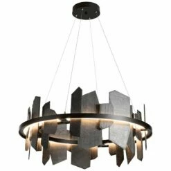 Hubbardton Forge Ardesia 38" Black And Slate LED Ring Chandelier 10 Hubbardton Forge Ardesia 38" Black And Slate LED Ring Chandelier -Lighting Sales Shop hubbardton forge ardesia 38 inch black and slate led ring chandelier 407r2