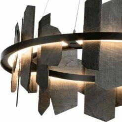Hubbardton Forge Ardesia 38" Black And Slate LED Ring Chandelier 11 Hubbardton Forge Ardesia 38" Black And Slate LED Ring Chandelier -Lighting Sales Shop hubbardton forge ardesia 38 inch black and slate led ring chandelier 407r2views1