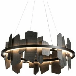 Hubbardton Forge Ardesia 38" Black And Slate LED Ring Chandelier 12 Hubbardton Forge Ardesia 38" Black And Slate LED Ring Chandelier -Lighting Sales Shop hubbardton forge ardesia 38 inch black and slate led ring chandelier 407r2views2