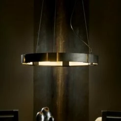 Hubbardton Forge Aura Pendant 28.9" Dark Smoke Glass Ring Pendant -Lighting Sales Shop hubbardton forge aura pendant 28 9 inch dark smoke glass ring pendant 751t2views4