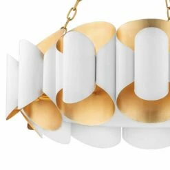 Hudson Valley Banks 34 1/2"W Gold Leaf And White Chandelier -Lighting Sales Shop hudson valley banks 34 and one half inchw gold leaf and white chandelier 300e0views1