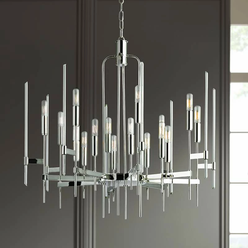 Hudson Valley Bari 30" Wide Polished Nickel Modern Chandelier 3 Hudson Valley Bari 30" Wide Polished Nickel Modern Chandelier