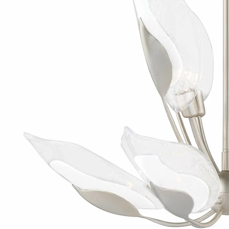 Hudson Valley Blossom 29" Wide Silver Leaf Chandelier 5 Hudson Valley Blossom 29" Wide Silver Leaf Chandelier - Image 3