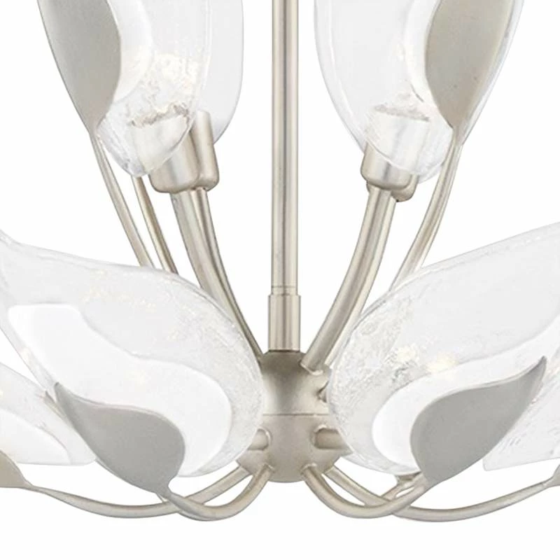 Hudson Valley Blossom 29" Wide Silver Leaf Chandelier 6 Hudson Valley Blossom 29" Wide Silver Leaf Chandelier - Image 4