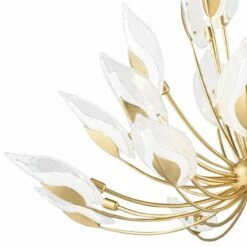 Hudson Valley Blossom 55" Wide Gold Leaf Chandelier -Lighting Sales Shop hudson valley blossom 55 inch wide gold leaf chandelier 333e0views1