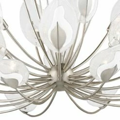 Hudson Valley Blossom 55" Wide Silver Leaf Chandelier -Lighting Sales Shop hudson valley blossom 55 inch wide silver leaf chandelier 336e0views2