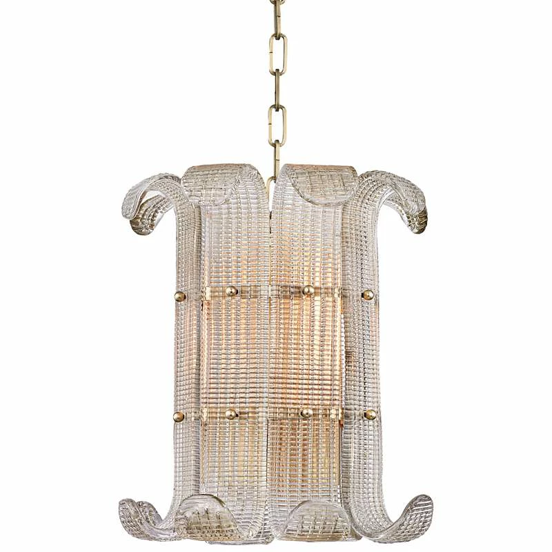 Hudson Valley Brasher 14 1/2"W 4-Light Aged Brass Chandelier 4 Hudson Valley Brasher 14 1/2"W 4-Light Aged Brass Chandelier - Image 2