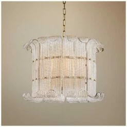 Hudson Valley Brasher 22 3/4"W 8-Light Aged Brass Chandelier