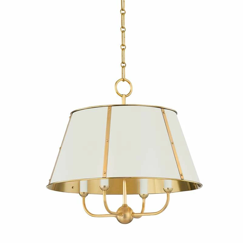 Hudson Valley Cambridge 20"W Aged Brass 4-Light Chandelier 4 Hudson Valley Cambridge 20"W Aged Brass 4-Light Chandelier - Image 2