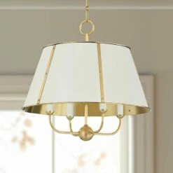 Hudson Valley Cambridge 20"W Aged Brass 4-Light Chandelier