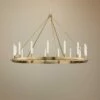 Hudson Valley Chambers 58" Wide Aged Brass Round Ring Chandelier