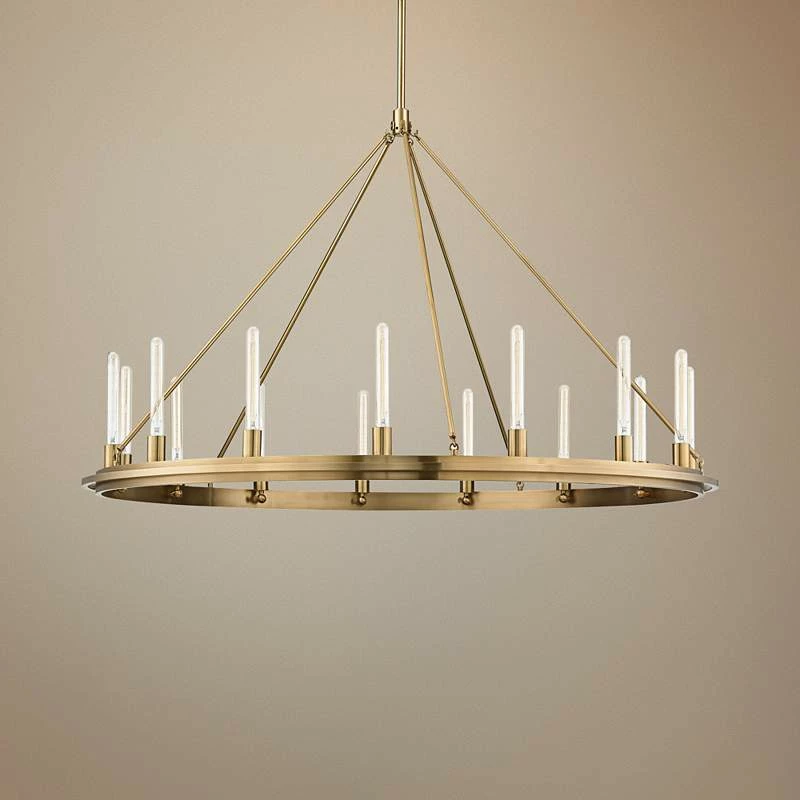 Hudson Valley Chambers 58" Wide Aged Brass Round Ring Chandelier 3 Hudson Valley Chambers 58" Wide Aged Brass Round Ring Chandelier