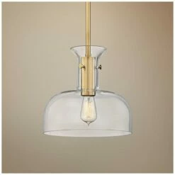 Hudson Valley Coffey 12" Wide Aged Brass Pendant Light