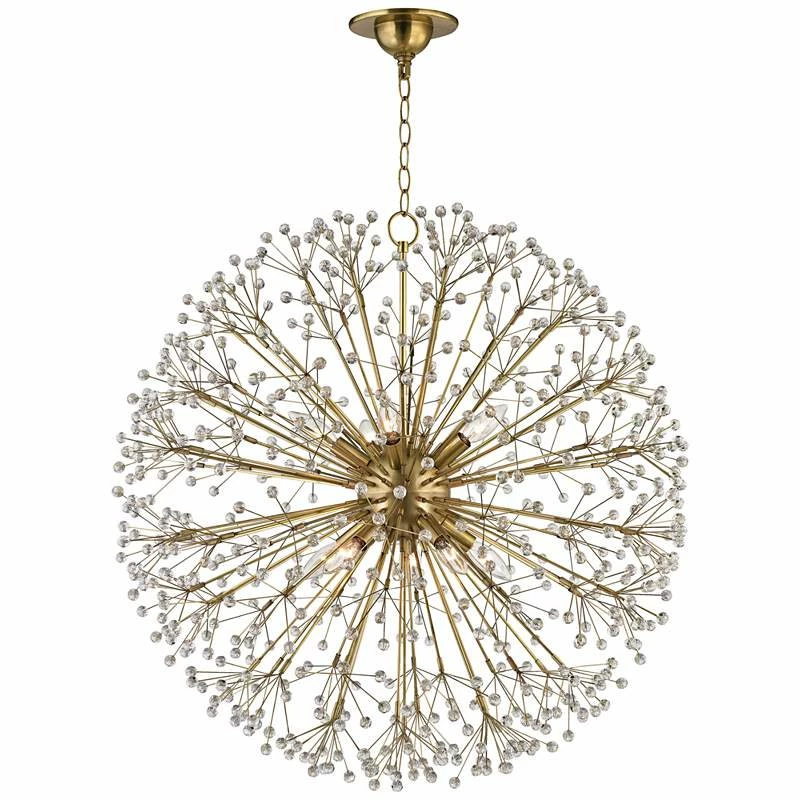 Hudson Valley Dunkirk 30" Wide Aged Brass Chandelier 4 Hudson Valley Dunkirk 30" Wide Aged Brass Chandelier - Image 2
