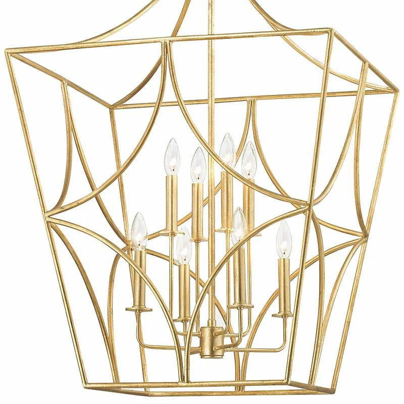 Hudson Valley Green Point 24" Wide Gold Leaf 8-Light Pendant 4 Hudson Valley Green Point 24" Wide Gold Leaf 8-Light Pendant - Image 2