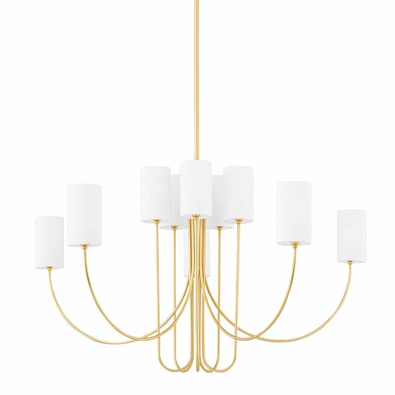 Hudson Valley Harlem 48 1/4"W Aged Brass 10-Light Chandelier 4 Hudson Valley Harlem 48 1/4"W Aged Brass 10-Light Chandelier - Image 2