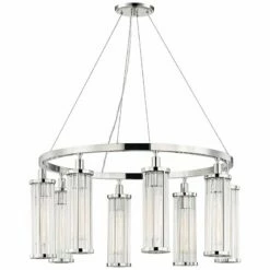 Hudson Valley Marley 30"W Polished Nickel 8-Light Chandelier