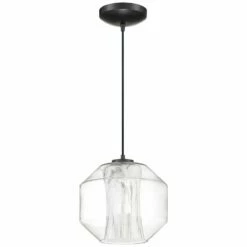 I-Biza 9 1/2"W Black W/ White Marble Shade LED Mini Pendant -Lighting Sales Shop i biza 9 and one half inchw black w white marble shade led mini pendant 622r0views3