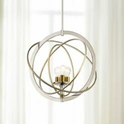 Ibis 22 1/2" Wide Polished Nickel And Brass 3-Light Pendant