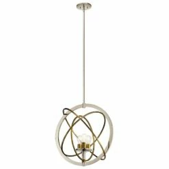 Ibis 22 1/2" Wide Polished Nickel And Brass 3-Light Pendant -Lighting Sales Shop ibis 22 and one half inch wide polished nickel and brass 3 light pendant 64h41views1