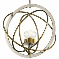 Ibis 22 1/2" Wide Polished Nickel And Brass 3-Light Pendant -Lighting Sales Shop ibis 22 and one half inch wide polished nickel and brass 3 light pendant 64h41views4