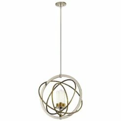 Ibis 22 1/2" Wide Polished Nickel And Brass 3-Light Pendant -Lighting Sales Shop ibis 22 and one half inch wide polished nickel and brass 3 light pendant 64h41views5
