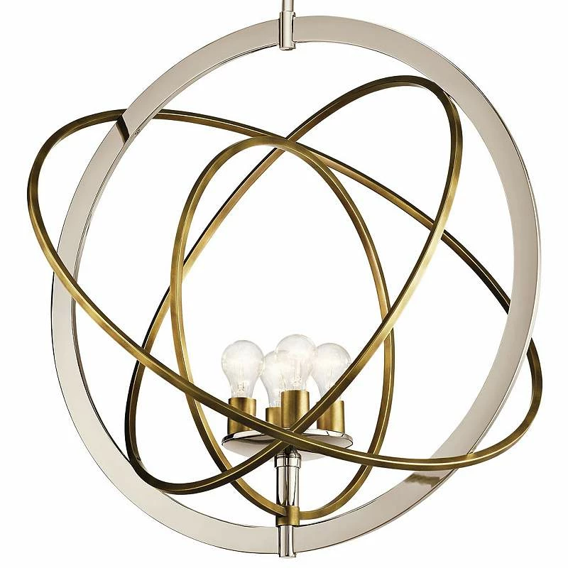 Ibis 30" Wide Polished Nickel And Brass 4-Light Pendant 7 Ibis 30" Wide Polished Nickel And Brass 4-Light Pendant - Image 5