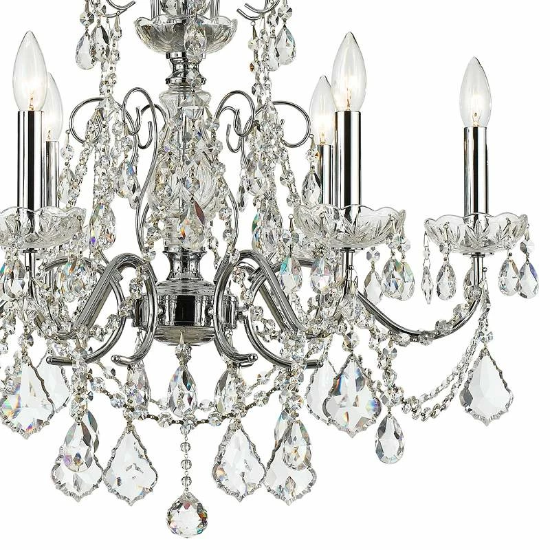 Imperial 26"W Polished Chrome 6-Light Crystal Chandelier 4 Imperial 26"W Polished Chrome 6-Light Crystal Chandelier - Image 2
