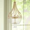Ingénue 14" Wide 4-Light Antique Gold Leaf Chandelier