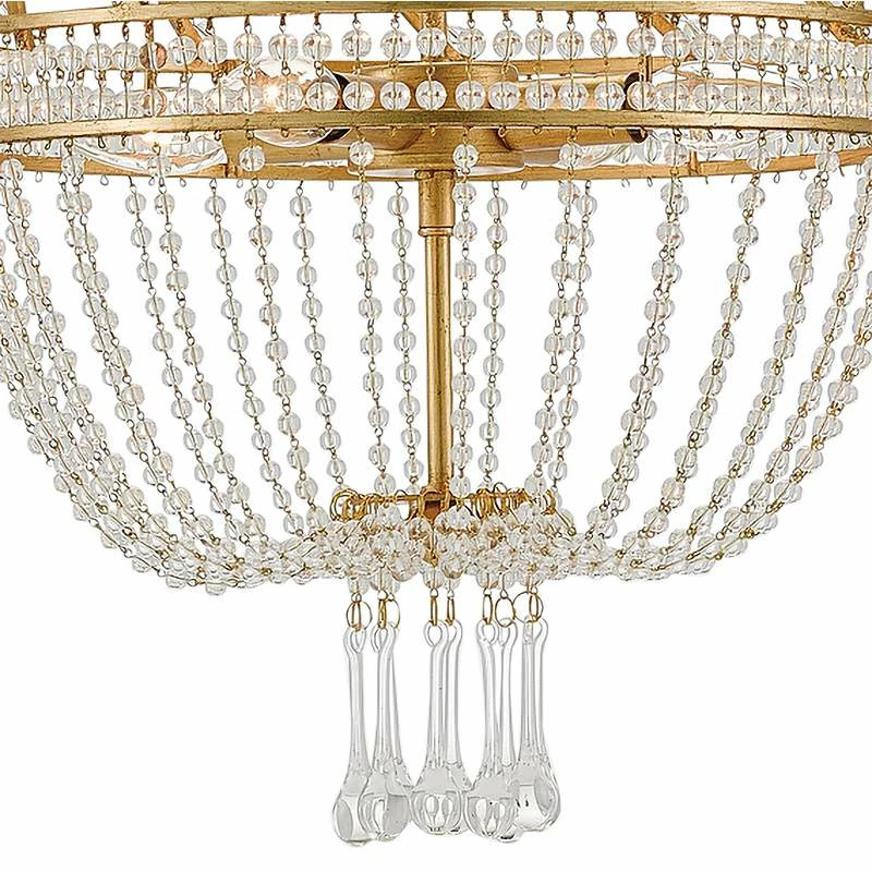 Ingénue 14" Wide 4-Light Antique Gold Leaf Chandelier 5 Ingénue 14" Wide 4-Light Antique Gold Leaf Chandelier - Image 3