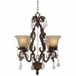 Iron Leaf 4-Light Roman Bronze And Crystal Chandelier -Lighting Sales Shop iron leaf 4 light roman bronze and crystal chandelier x9481views3