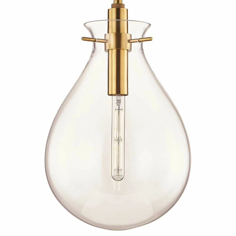 Ivy 12 1/2" Wide Aged Brass And Clear Glass LED Modern Pendant Light 6 Ivy 12 1/2" Wide Aged Brass And Clear Glass LED Modern Pendant Light - Image 4