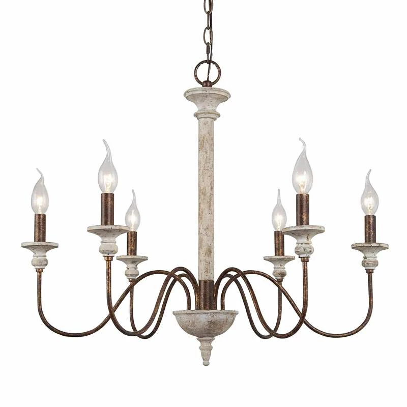 Izuell 27 1/2" Wide Weathered Gray White 6-Light Chandelier 3 Izuell 27 1/2" Wide Weathered Gray White 6-Light Chandelier
