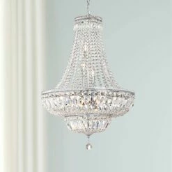 James Moder Ibiza 24"W Silver 11-Light Crystal Chandelier
