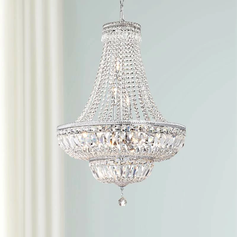 James Moder Ibiza 24"W Silver 11-Light Crystal Chandelier 3 James Moder Ibiza 24"W Silver 11-Light Crystal Chandelier